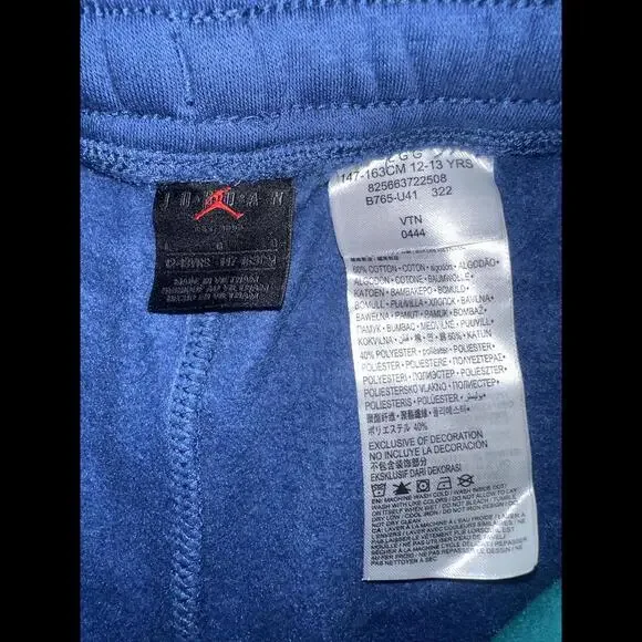 Air Jordan Big Kids (Boy’s) Vertical Tape Fleece Blue Pants